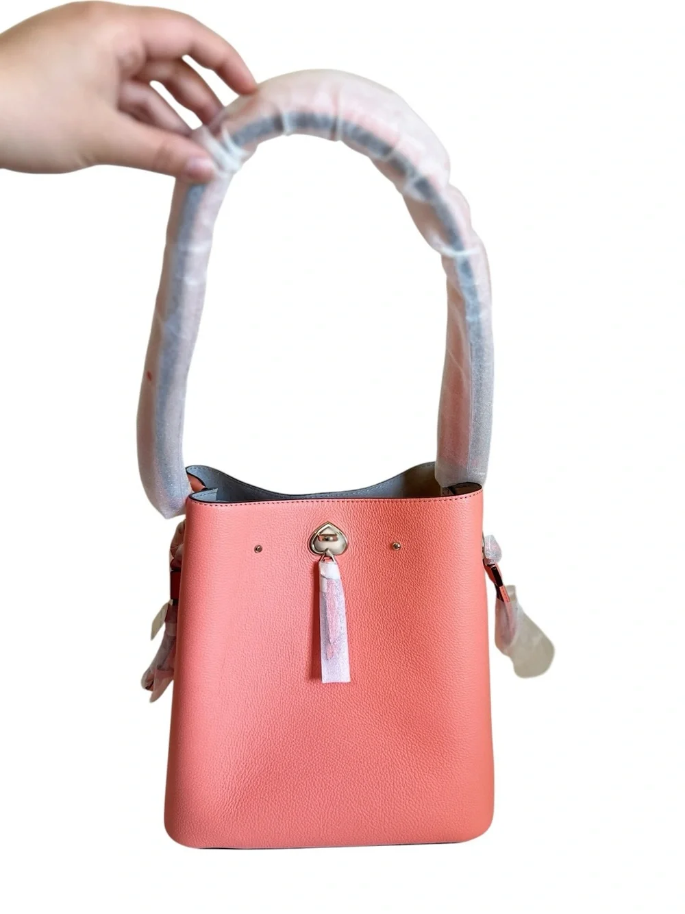 NWT Kate Spade Marti Large Bucket Bag Pebbled Leather – Melon Ball Pink